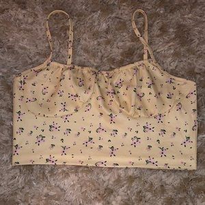 Yellow floral crop top